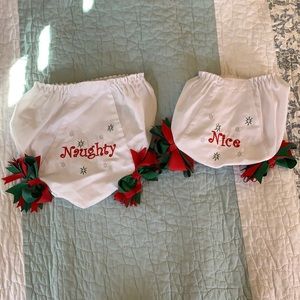 Naughty and nice Christmas diaper covers